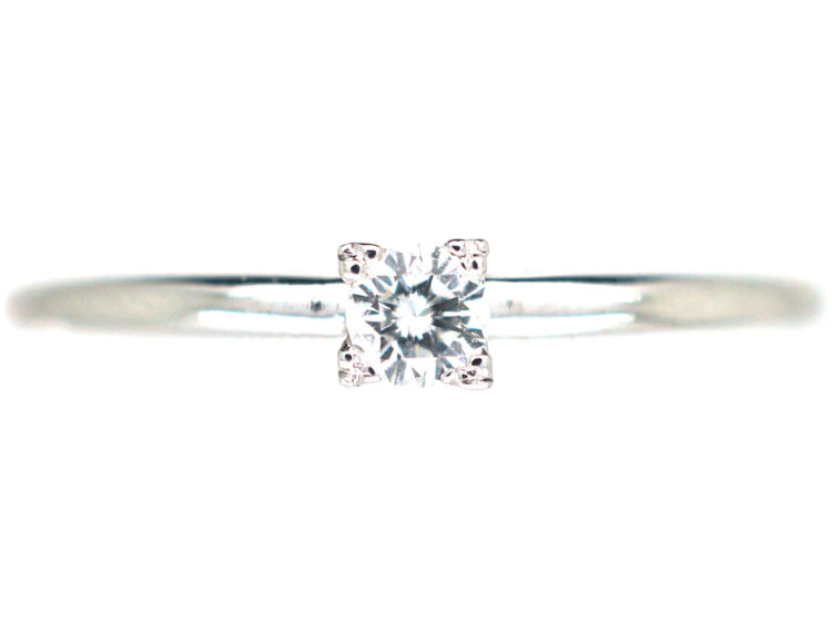 14ct White Gold Diamond Solitaire Ring by Bucherer