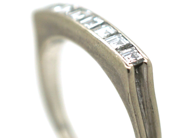Art Deco 18ct White Gold, Diamond Half Hoop Eternity Ring