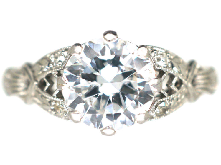 Art Deco Platinum Diamond Solitaire Ring