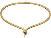 9ct Gold Snake Necklace with Ruby Eyes