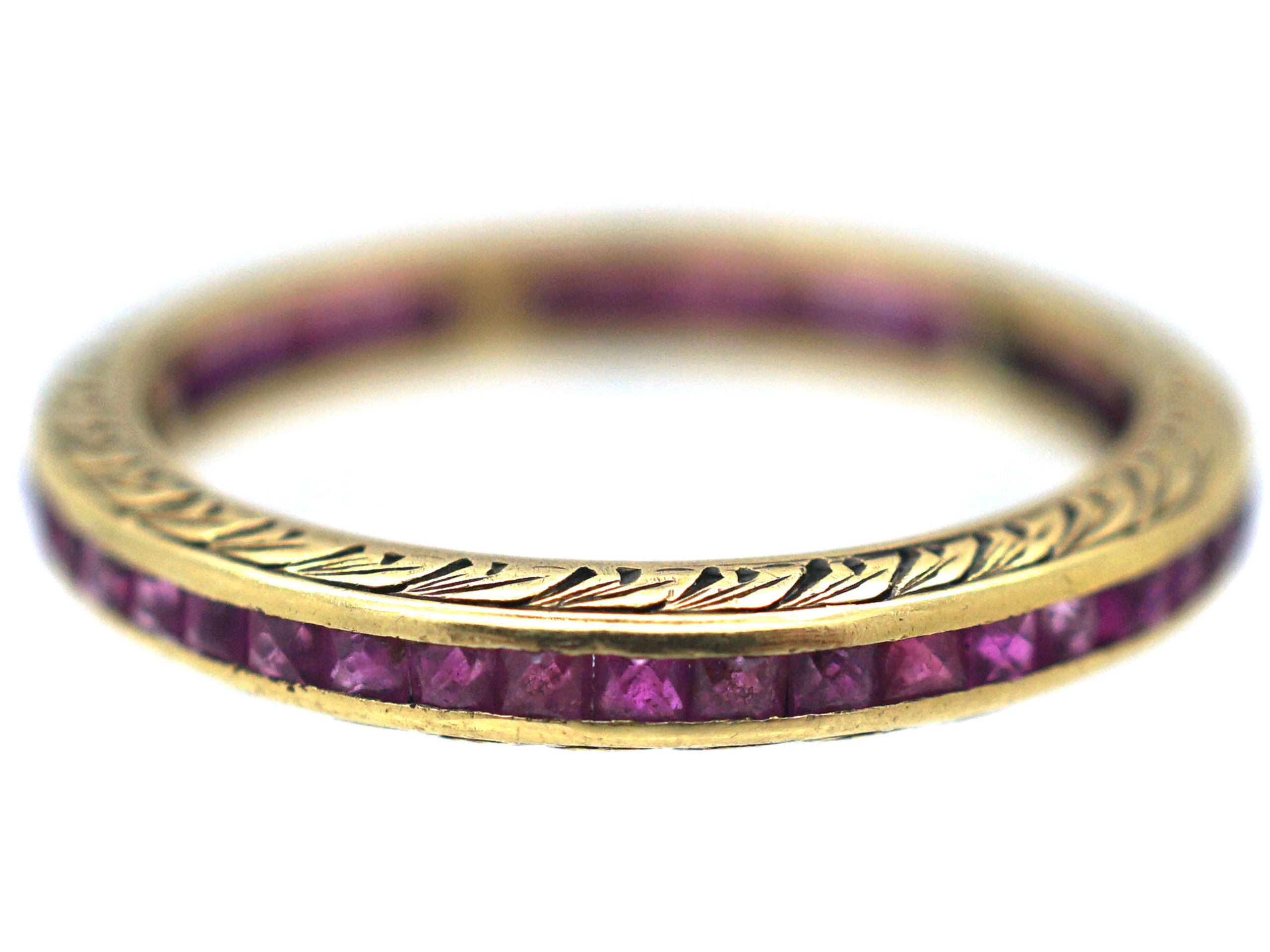 Art Deco 18ct Gold & Ruby Eternity Ring (43P) The Antique Jewellery