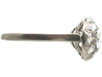 French Art Deco Platinum, Diamond Set Bombé Cluster Ring