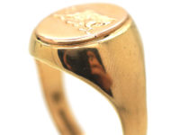 9ct Gold Signet Ring with Welsh Dragon Motif