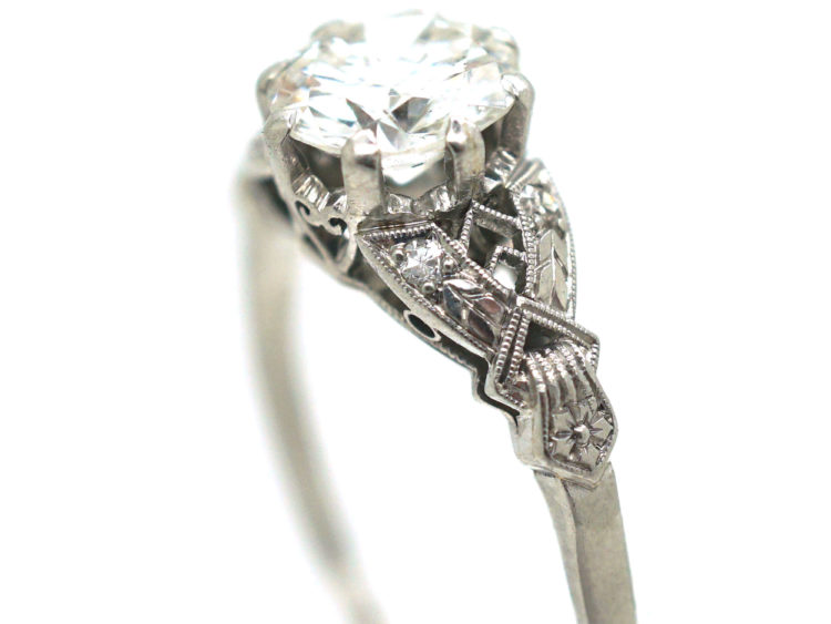 Art Deco Platinum Diamond Solitaire Ring