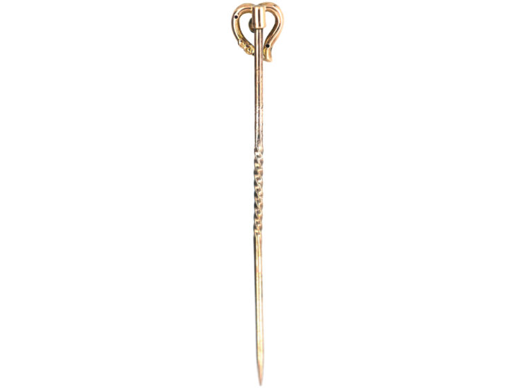 Edwardian 9ct Gold and Pearl Heart tie pin