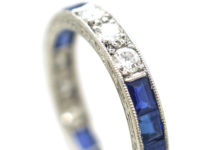 Art Deco Platinum, Sapphire & Diamond Eternity Ring