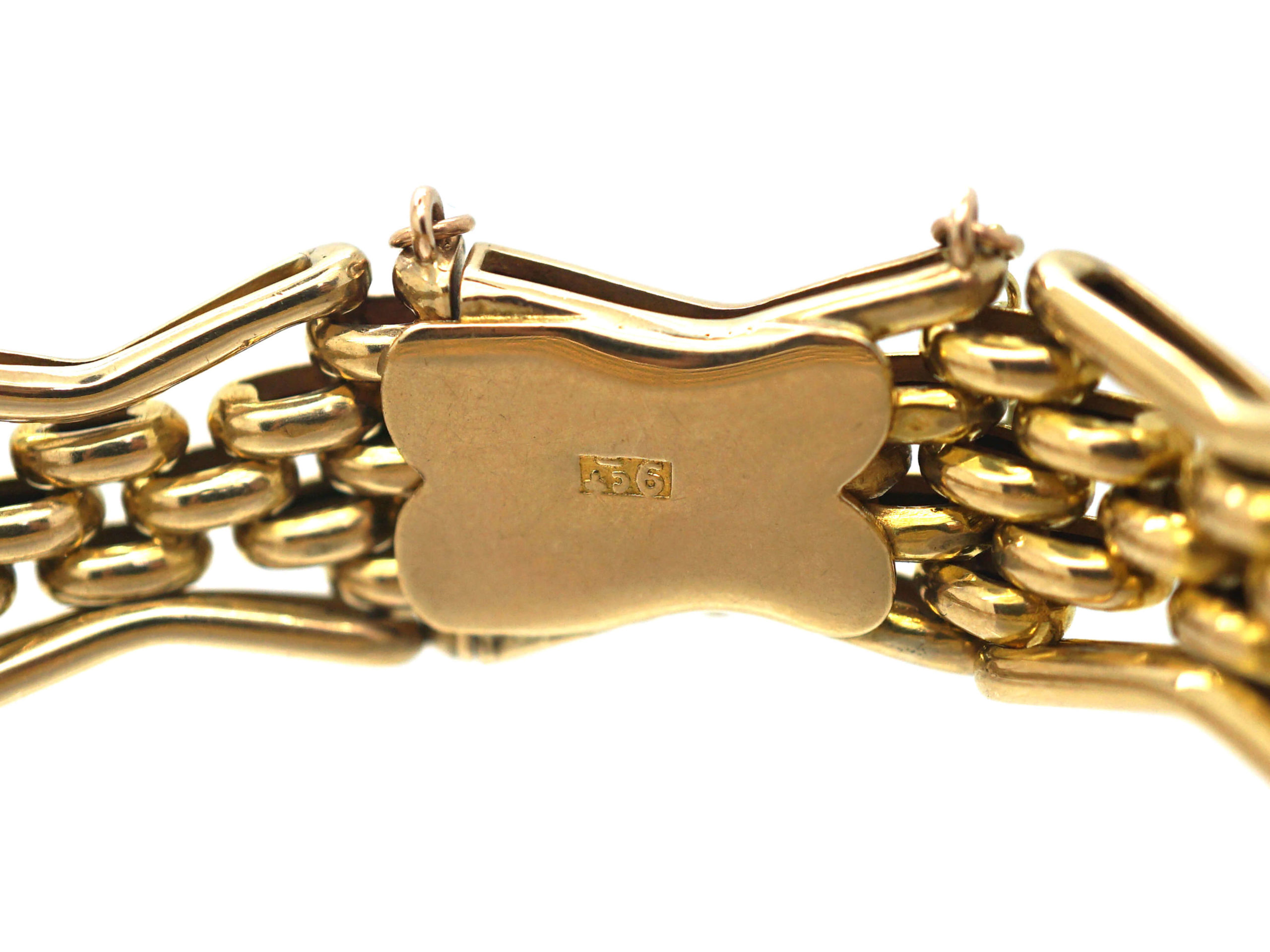 Edwardian 9ct Gold Gate Bracelet (51P) | The Antique Jewellery Company