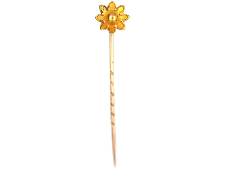 Victorian 15ct Gold Flower Tie Pin