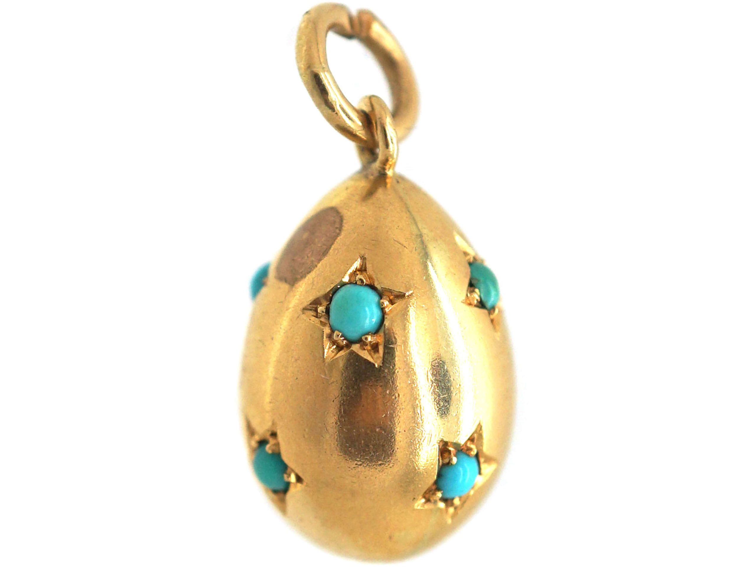 Edwardian 15ct Gold Egg Pendant set with Turquoise (192P/PR) | The ...