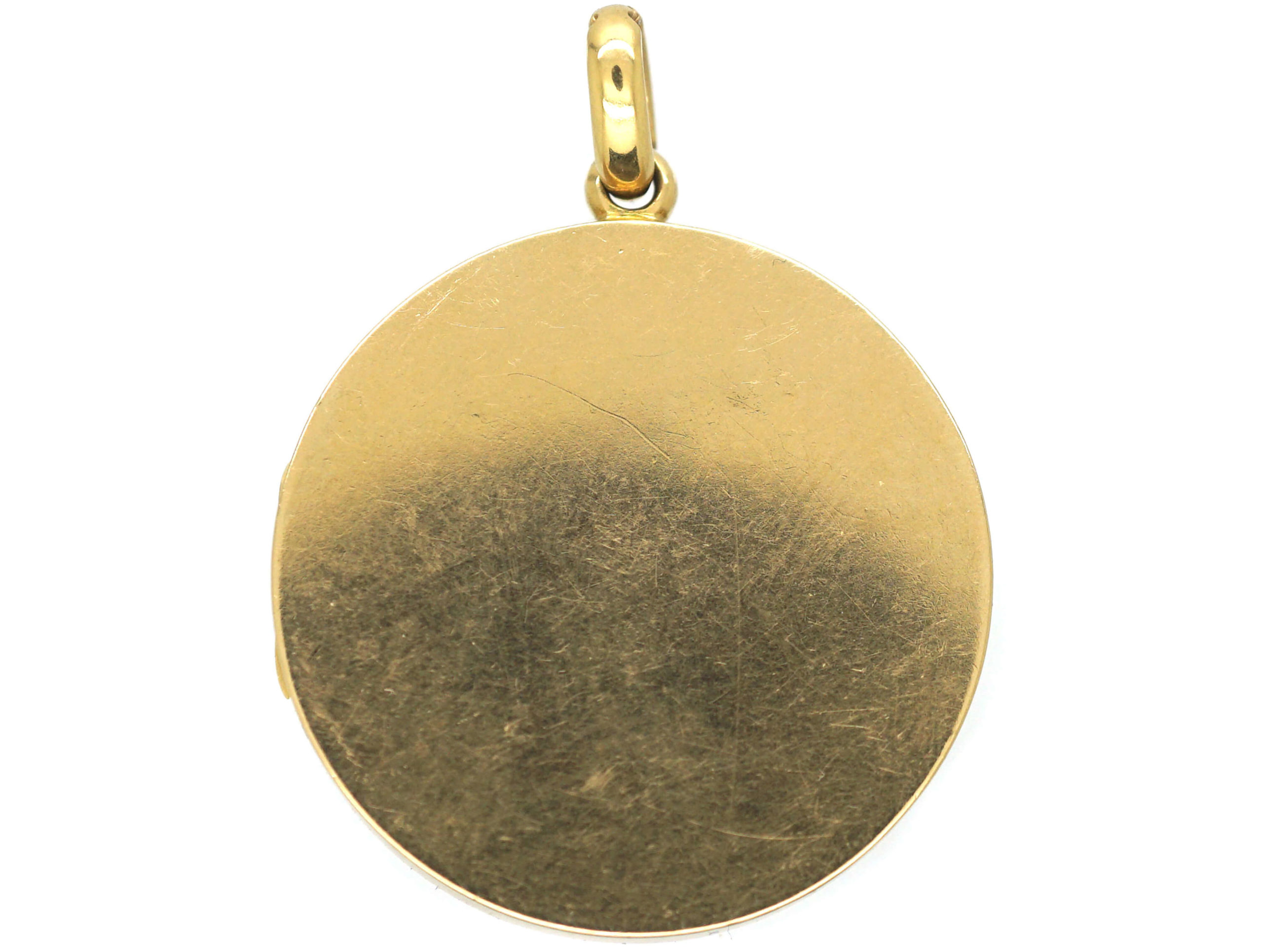 Edwardian 18ct Gold Round Locket (167P) | The Antique Jewellery Company