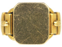 Victorian 18ct Signet Ring with Buckle Detail