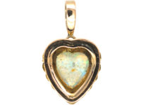 Edwardian 15ct Gold, Opal & Natural Split Pearl Heart Pendant