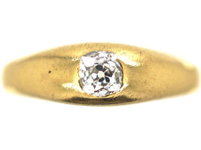Victorian 18ct Gold & Diamond Rub Over Set Ring