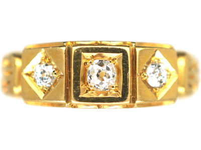 Victorian 18ct Gold Three Stone Diamond Ring