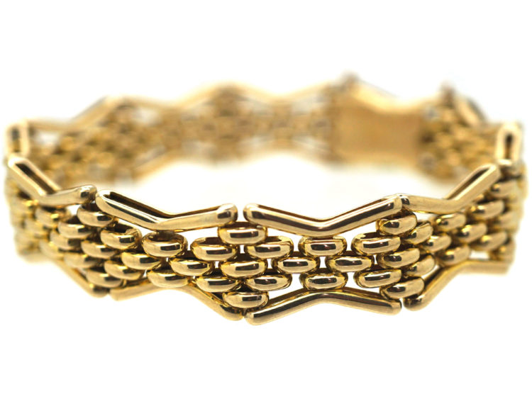 Edwardian 9ct Gold Gate Bracelet