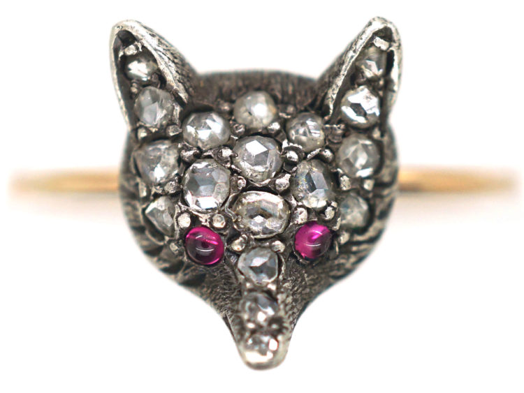 Rose Diamond Fox Ring