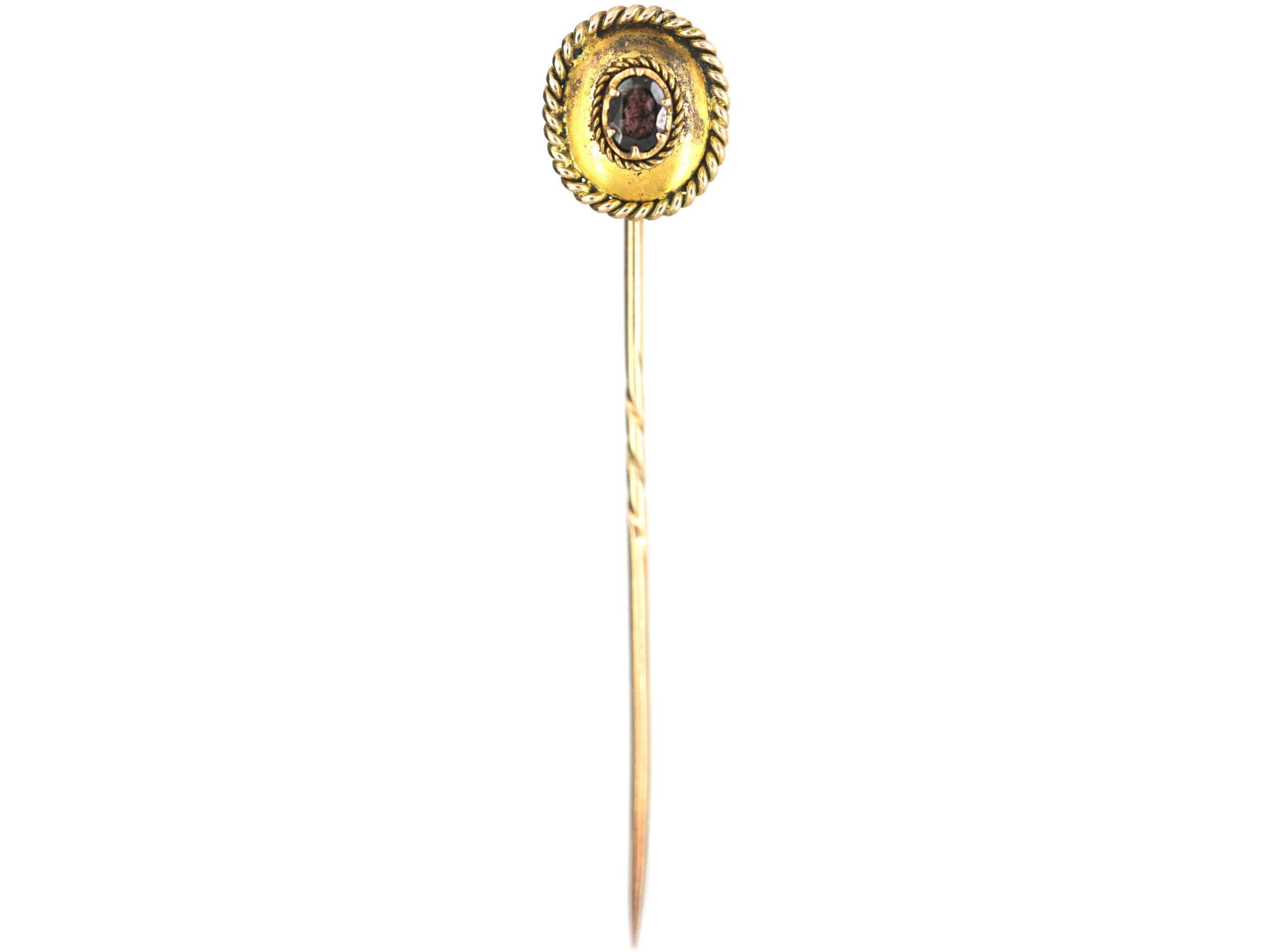 Victorian 15ct Gold Tie Pin set with a Garnet (838N) | The Antique ...
