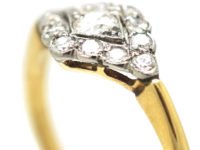 Edwardian 18ct Gold & Platinum, Diamond set Diamond Shaped Ring
