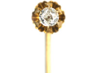 Victorian 18ct Gold Single Old Mine Cut Diamond Stick pin
