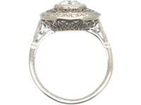Art Deco Platinum & Diamond Target Ring
