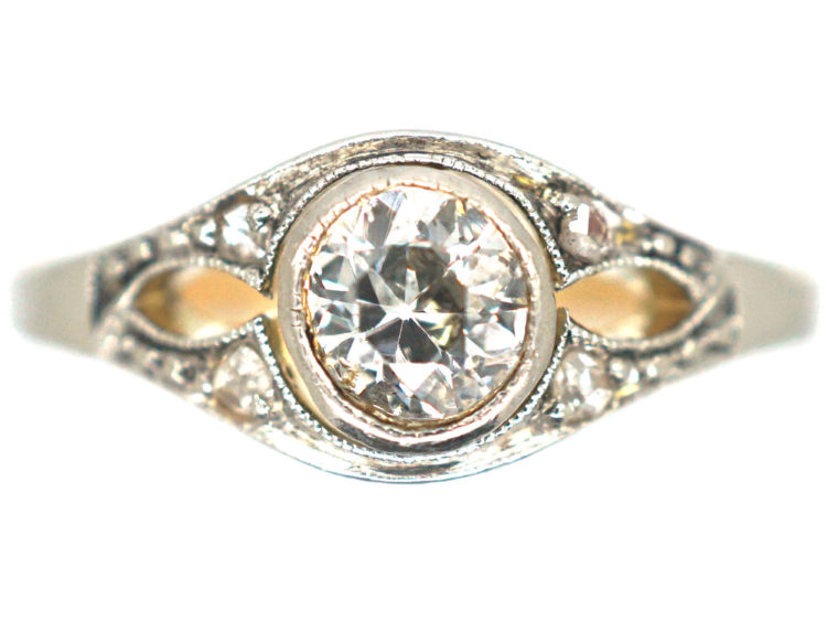Art Deco 14ct Gold ​& Diamond Solitaire Ring