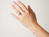 Art Deco Platinum, Sapphire & Diamond Crossover Ring