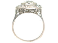 Art Deco Platinum Large Diamond Cluster Ring