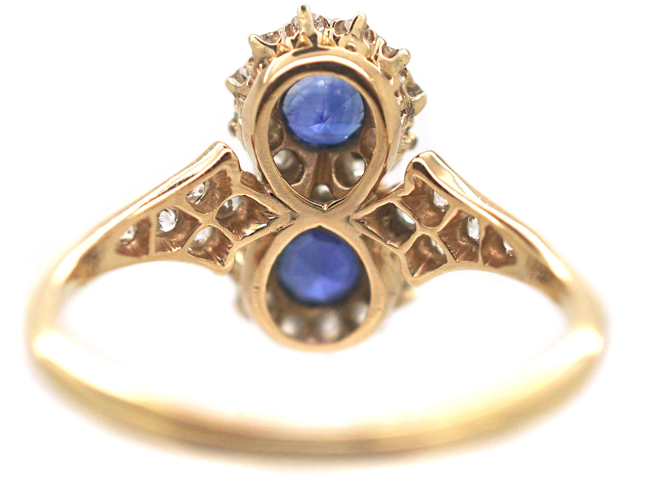 18ct Gold Sapphire & Diamond Figure of Eight Ring (62G) | The Antique ...