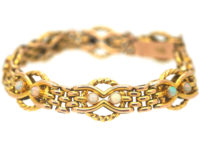 Edwardian 9ct Gold & Opal Gate Bracelet