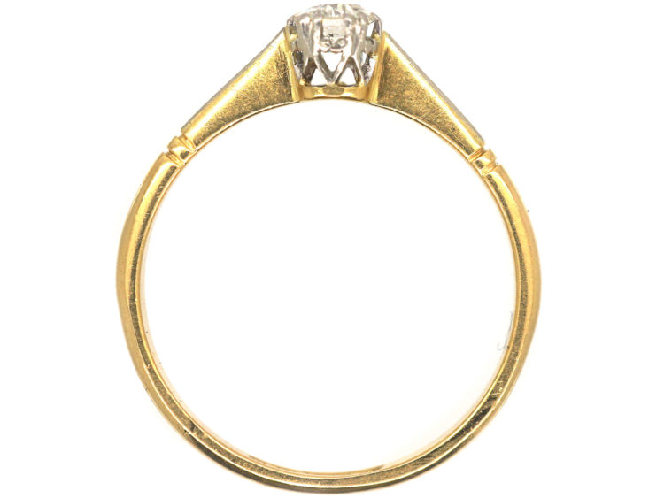 Art Deco 18ct Gold & Platinum Diamond Solitaire Ring