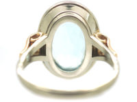 Retro 18ct White & Yellow Gold Large Aquamarine Ring