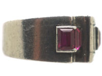 Retro Platinum, Ruby & Diamond Cocktail Ring