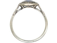 Art Deco Platinum, Burma Sapphire & Diamond Cluster Ring