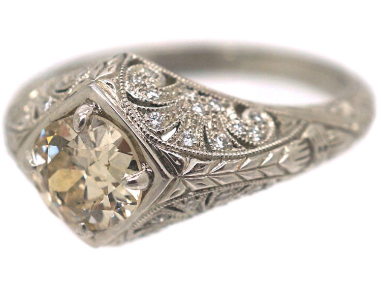 Art Deco Style Platinum & Diamond Ring