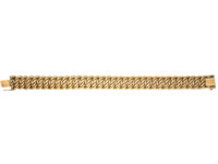 French 18ct Gold Woven Curb Bracelet