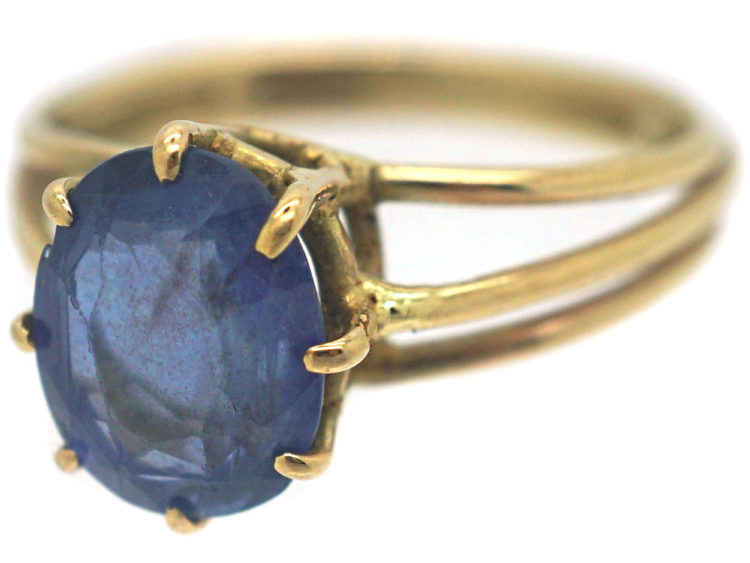18ct Gold Sapphire Solitaire Ring
