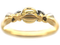 Edwardian 18ct Gold and Platinum Freshwater Pearl and Diamond Ring