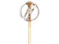 Art Deco 15ct Gold and Platinum Diamond Circle Tie Pin
