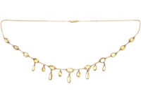Edwardian 15ct Gold & Topaz Drops Necklace