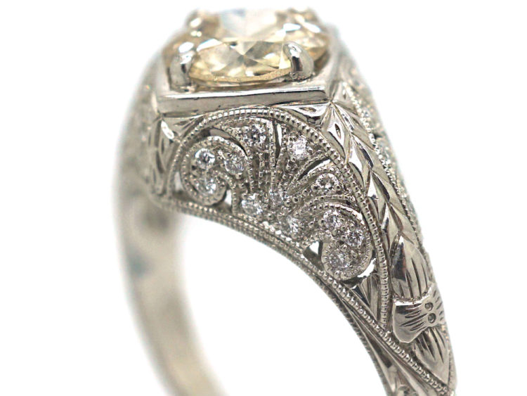 Art Deco Style Platinum & Diamond Ring