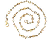 9ct Gold & Cultured Pearl Chain by Deakin & Francis