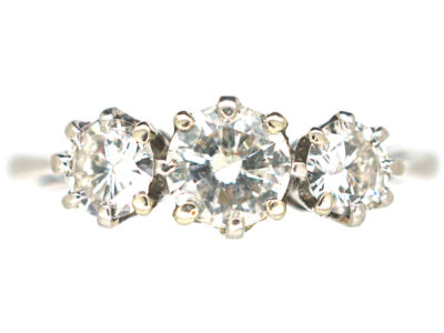 Art Deco Platinum & Diamond Three Stone Ring