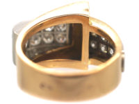 French 18ct Gold & Diamond Set Cocktail Ring