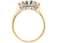 18ct Gold, Emerald and Diamond Three Stone Ring by Cropp & Farr