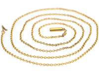 Edwardian 9ct Yellow Gold Trace Link Chain
