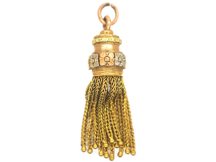 Victorian 18ct Four Colour Gold Tassel Pendant
