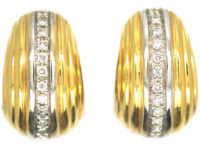 18ct White & Yellow Gold & Diamond Hoop Earrings