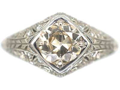 Art Deco Style Platinum & Diamond Ring