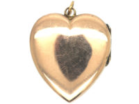 Edwardian 9ct Back & Front Heart Shaped Locket with Star Motif