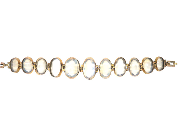 Edwardian 9ct Gold Moonstone Bracelet